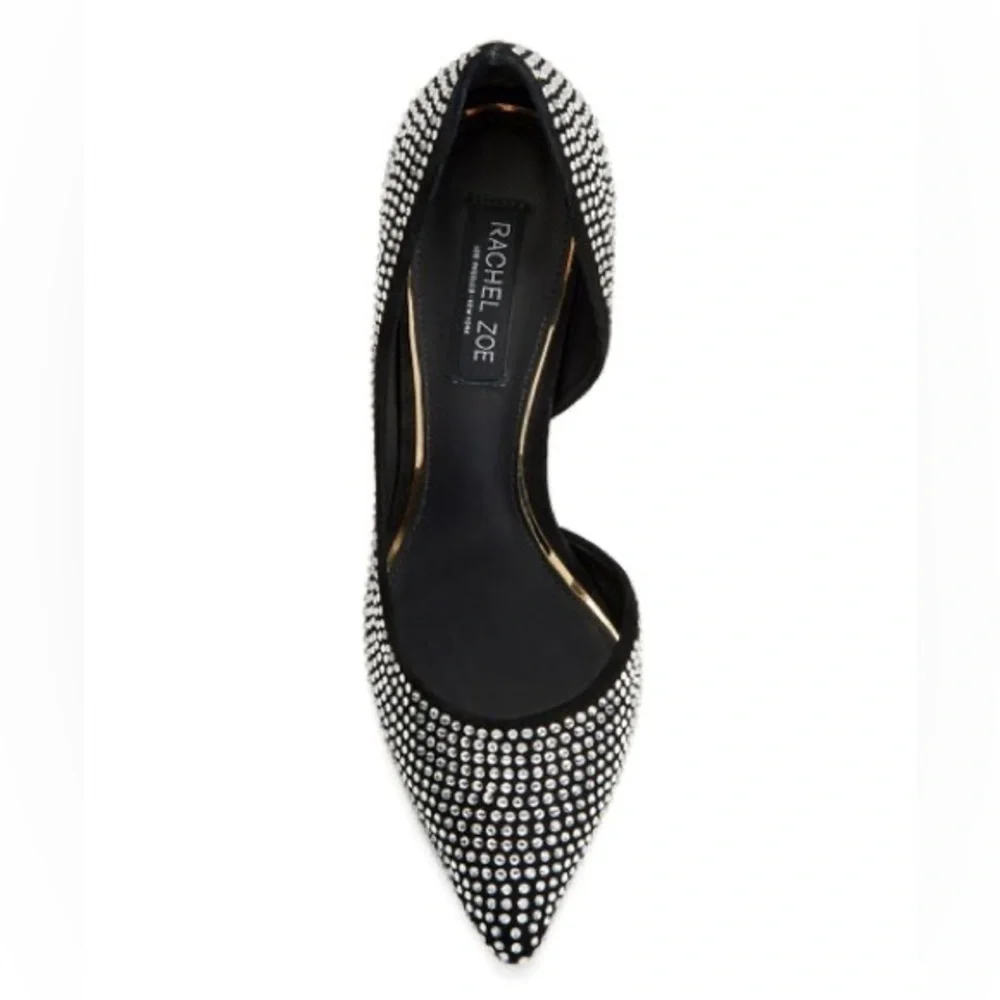 Rachel Zoe Black Tre Studded Kid Suede Pumps | Size 9.5 | NWT